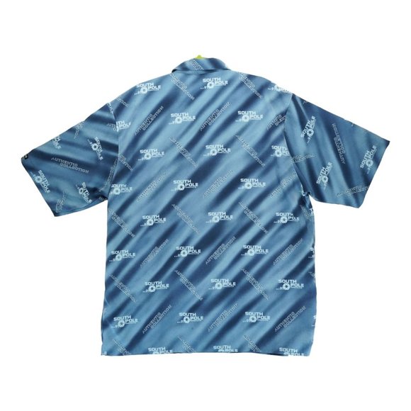 SouthPole Shirt Mens Size XL Button Up Short Sleeve Striped Blue - Picture 2 of 5